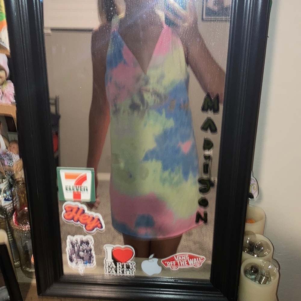 Neon tie-dye soft dress